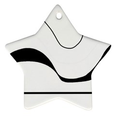 Waves - Black And White Star Ornament (two Sides)  by Valentinaart