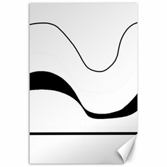 Waves - Black And White Canvas 24  X 36  by Valentinaart