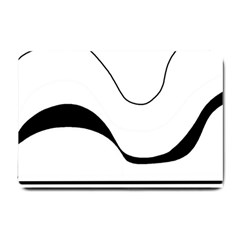 Waves - Black And White Small Doormat  by Valentinaart