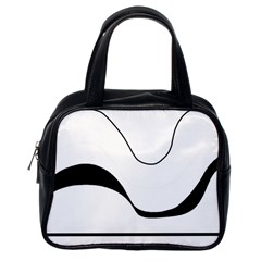 Waves - Black And White Classic Handbags (one Side) by Valentinaart