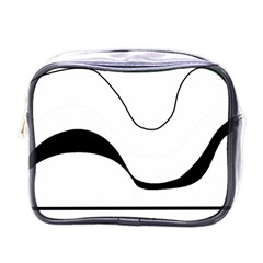 Waves - Black And White Mini Toiletries Bags by Valentinaart