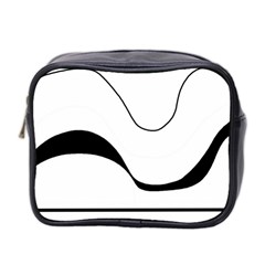 Waves - Black And White Mini Toiletries Bag 2-side by Valentinaart