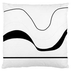 Waves - Black And White Large Cushion Case (two Sides) by Valentinaart