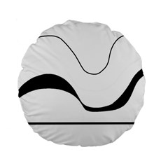 Waves - Black And White Standard 15  Premium Flano Round Cushions by Valentinaart