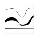 Waves - black and white Small Satin Scarf (Square) Front