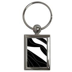 White And Black Decorative Design Key Chains (rectangle)  by Valentinaart