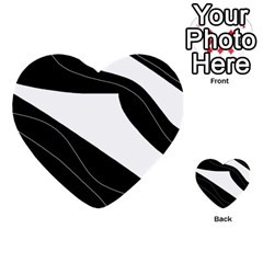 White And Black Decorative Design Multi-purpose Cards (heart) 