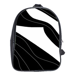 White And Black Decorative Design School Bags(large)  by Valentinaart