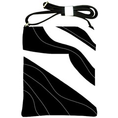 White And Black Decorative Design Shoulder Sling Bags by Valentinaart