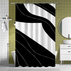 White And Black Decorative Design Shower Curtain 48  X 72  (small)  by Valentinaart