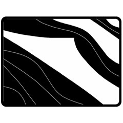 White And Black Decorative Design Double Sided Fleece Blanket (large) 