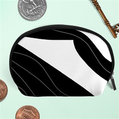 White And Black Decorative Design Accessory Pouches (large)  by Valentinaart