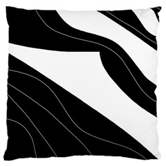 White And Black Decorative Design Large Flano Cushion Case (one Side) by Valentinaart