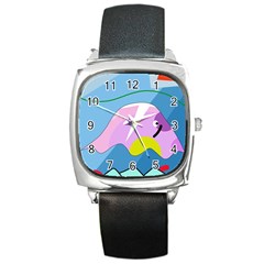 Under The Sea Square Metal Watch by Valentinaart