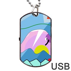 Under The Sea Dog Tag Usb Flash (one Side) by Valentinaart