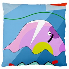 Under The Sea Large Cushion Case (two Sides) by Valentinaart