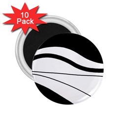 White And Black Harmony 2 25  Magnets (10 Pack)  by Valentinaart