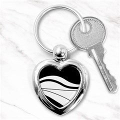 White And Black Harmony Key Chains (heart)  by Valentinaart