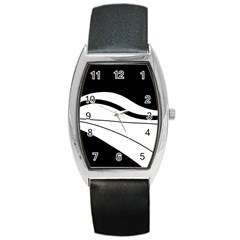 White And Black Harmony Barrel Style Metal Watch by Valentinaart