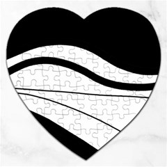 White And Black Harmony Jigsaw Puzzle (heart) by Valentinaart