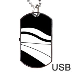 White And Black Harmony Dog Tag Usb Flash (one Side)