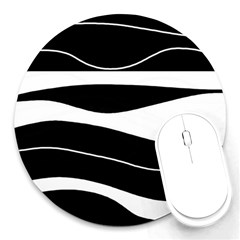 Black Light Round Mousepads by Valentinaart