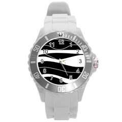 Black Light Round Plastic Sport Watch (l) by Valentinaart