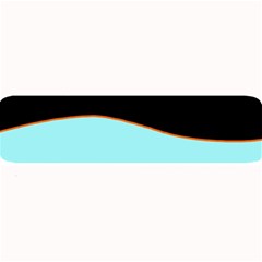 Cyan, Black And White Waves Large Bar Mats