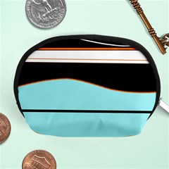 Cyan, Black And White Waves Accessory Pouches (medium)  by Valentinaart