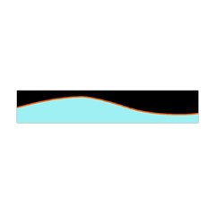 Cyan, Black And White Waves Flano Scarf (mini)