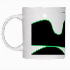 Green, White And Black White Mugs by Valentinaart