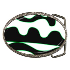 Green, White And Black Belt Buckles