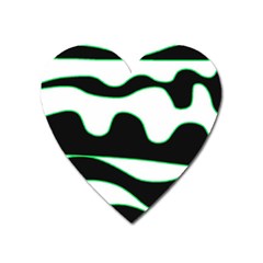 Green, White And Black Heart Magnet by Valentinaart