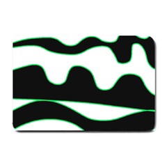 Green, White And Black Small Doormat  by Valentinaart