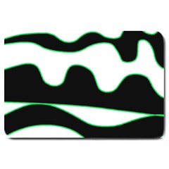 Green, White And Black Large Doormat  by Valentinaart