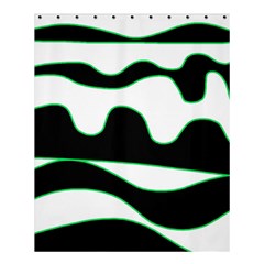 Green, White And Black Shower Curtain 60  X 72  (medium)  by Valentinaart