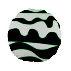 Green, White And Black Standard 15  Premium Flano Round Cushions by Valentinaart