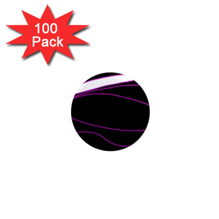 Purple, white and black lines 1  Mini Magnets (100 pack) 