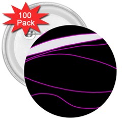 Purple, white and black lines 3  Buttons (100 pack) 