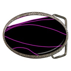 Purple, White And Black Lines Belt Buckles by Valentinaart