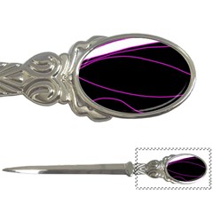 Purple, White And Black Lines Letter Openers by Valentinaart