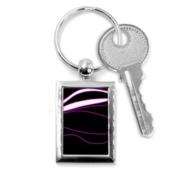 Purple, white and black lines Key Chains (Rectangle) 