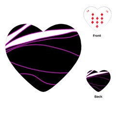 Purple, white and black lines Playing Cards (Heart) 