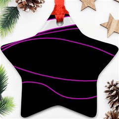 Purple, white and black lines Star Ornament (Two Sides) 