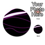 Purple, white and black lines Multi-purpose Cards (Round)  Back 2