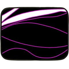 Purple, white and black lines Double Sided Fleece Blanket (Mini) 