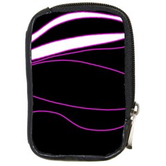 Purple, white and black lines Compact Camera Cases