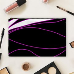 Purple, white and black lines Cosmetic Bag (Large) 