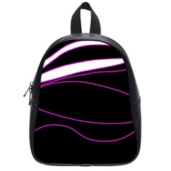 Purple, white and black lines School Bags (Small) 