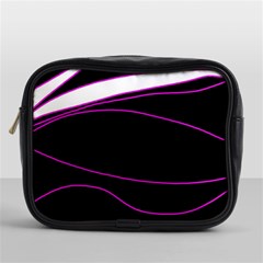 Purple, white and black lines Mini Toiletries Bags